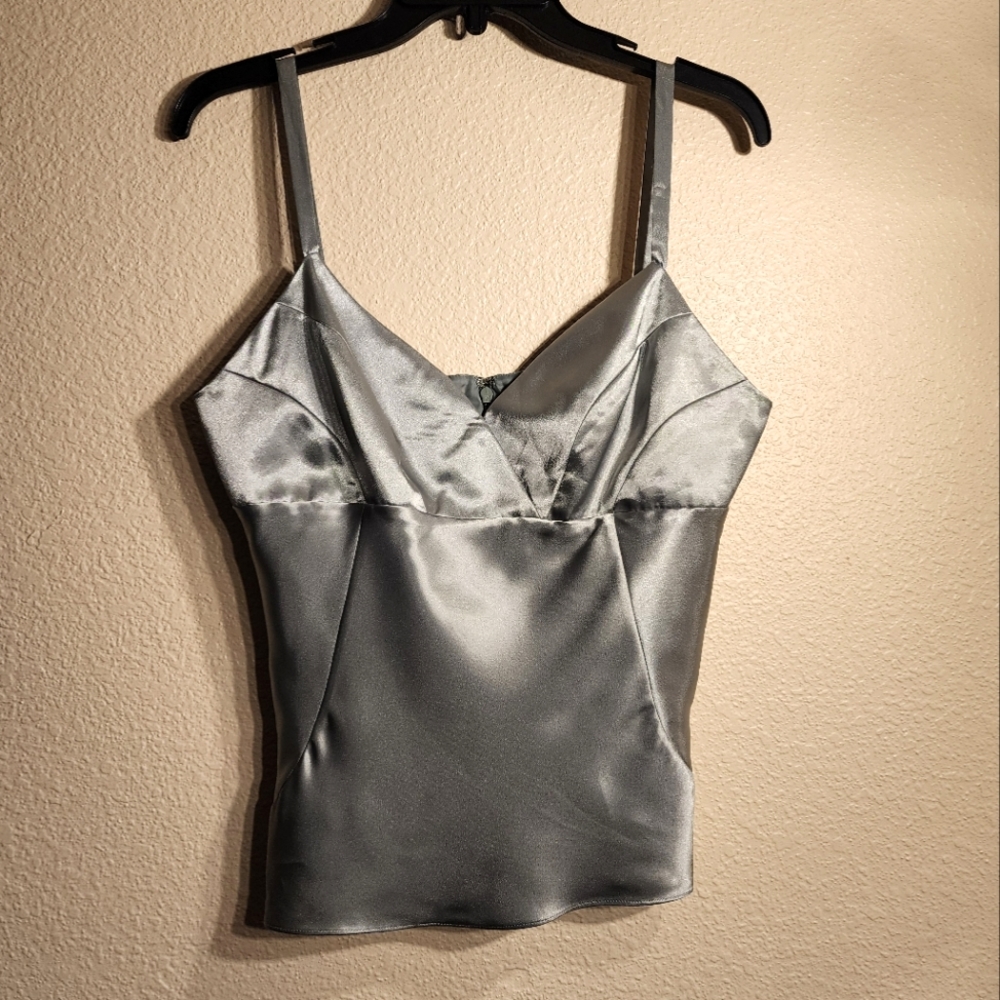 *Mint Green* Nine West Satin V-Neck Spaghetti Strap Top